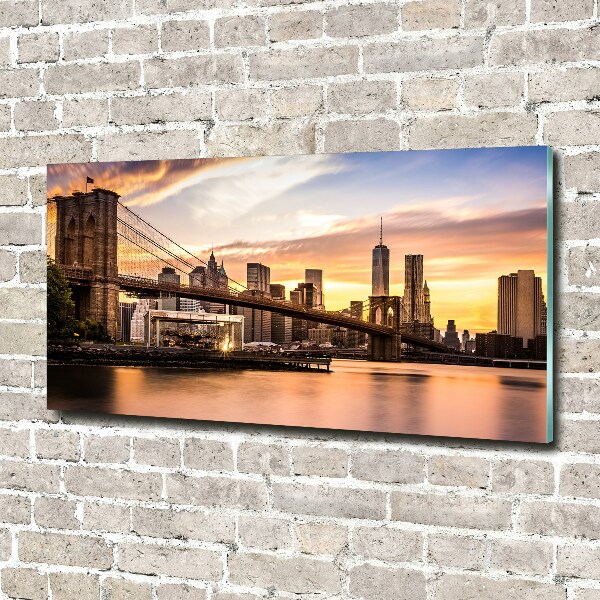 Glass picture print Brooklyn bridge