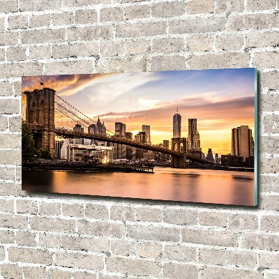 Glass picture print Brooklyn bridge