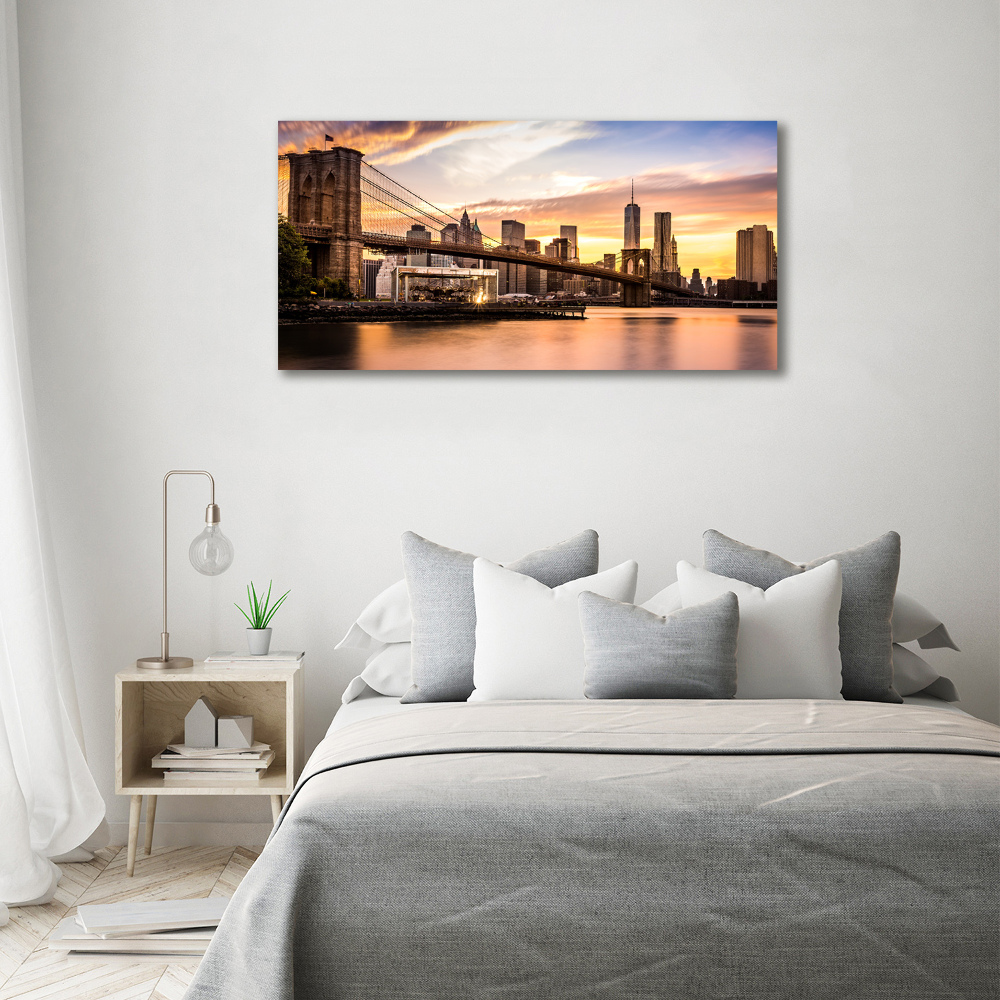 Glass picture print Brooklyn bridge