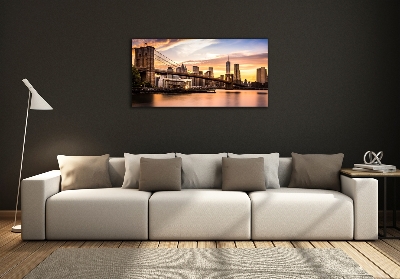 Glass picture print Brooklyn bridge