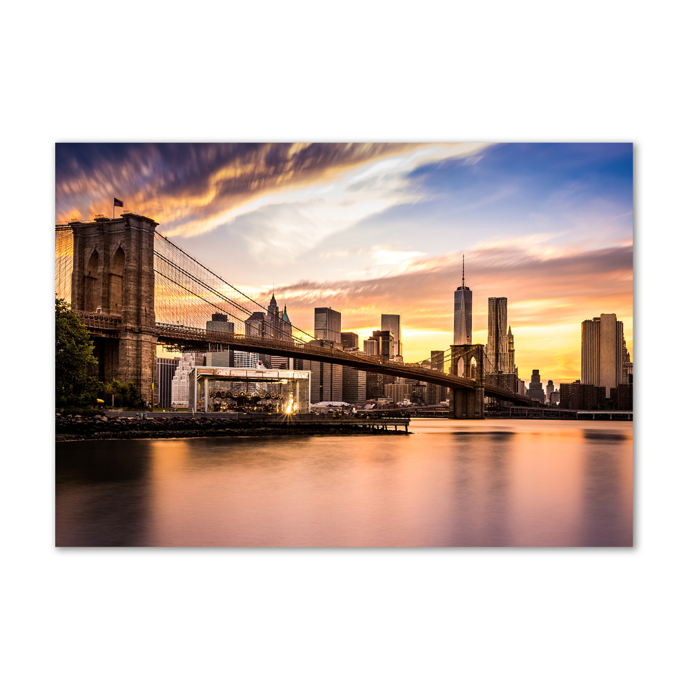 Glass picture print Brooklyn bridge