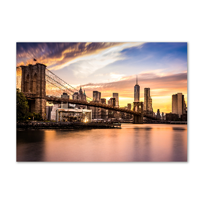 Glass picture print Brooklyn bridge