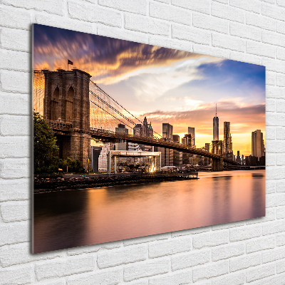 Glass picture print Brooklyn bridge