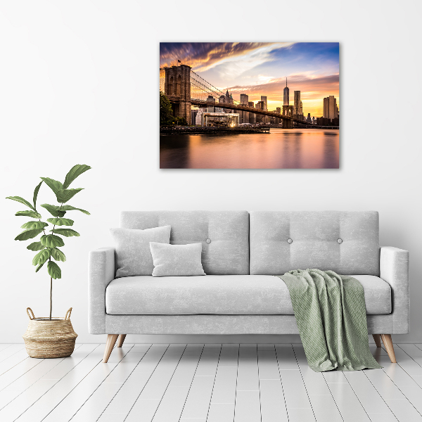 Glass picture print Brooklyn bridge