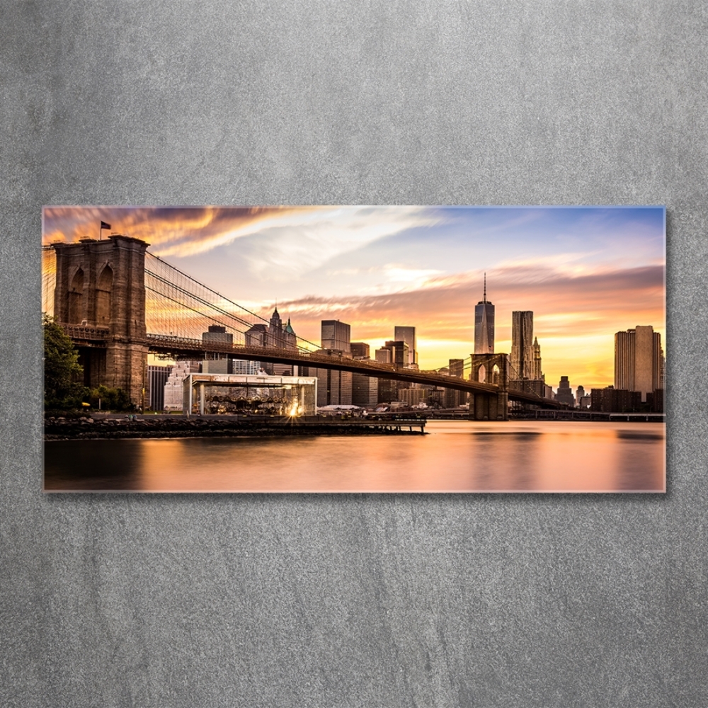 Glass picture print Brooklyn bridge