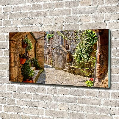 Glass wall art Charming street