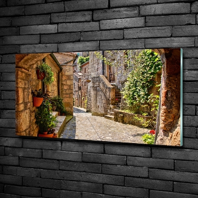 Glass wall art Charming street