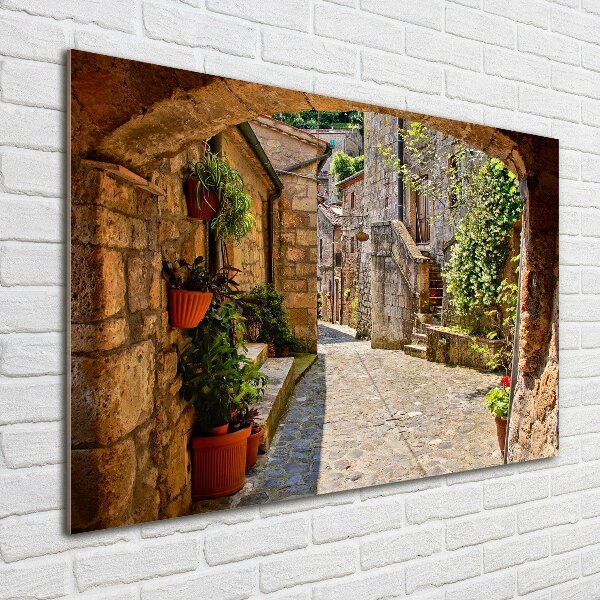 Glass wall art Charming street