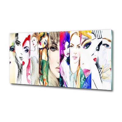 Glass art print Female portraits