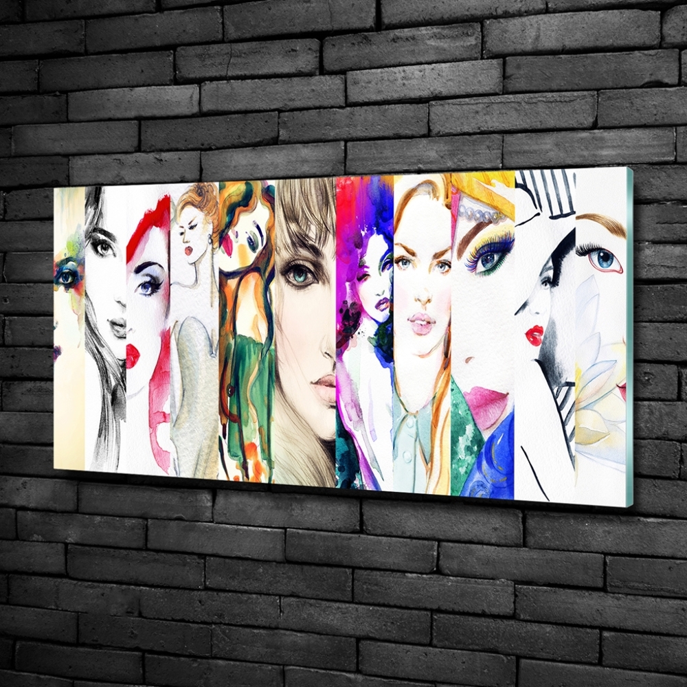 Glass art print Female portraits