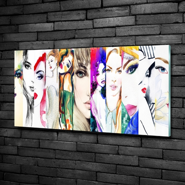 Glass art print Female portraits