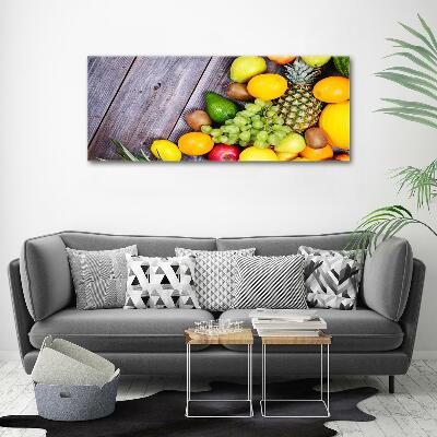 Glass wall art Fruit on wood