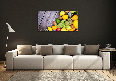 Glass wall art Fruit on wood