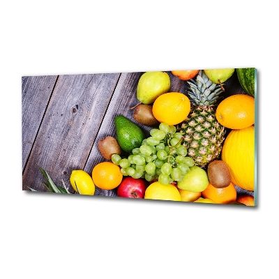 Glass wall art Fruit on wood