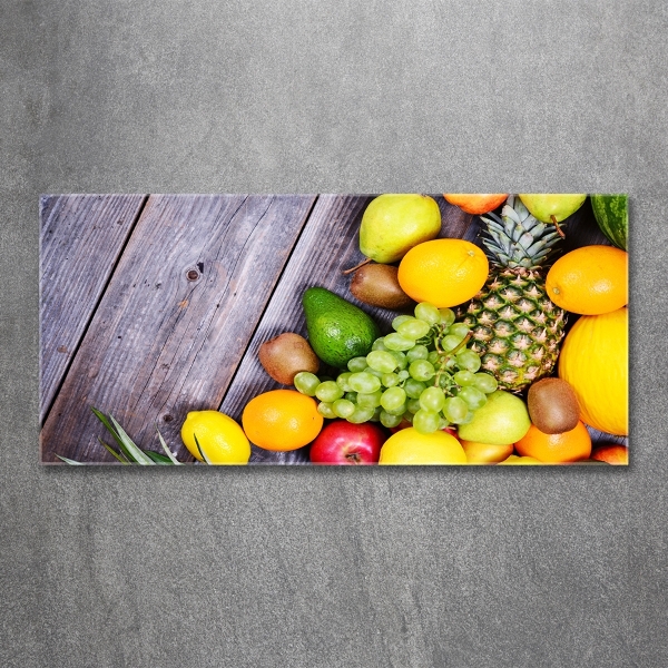 Glass wall art Fruit on wood