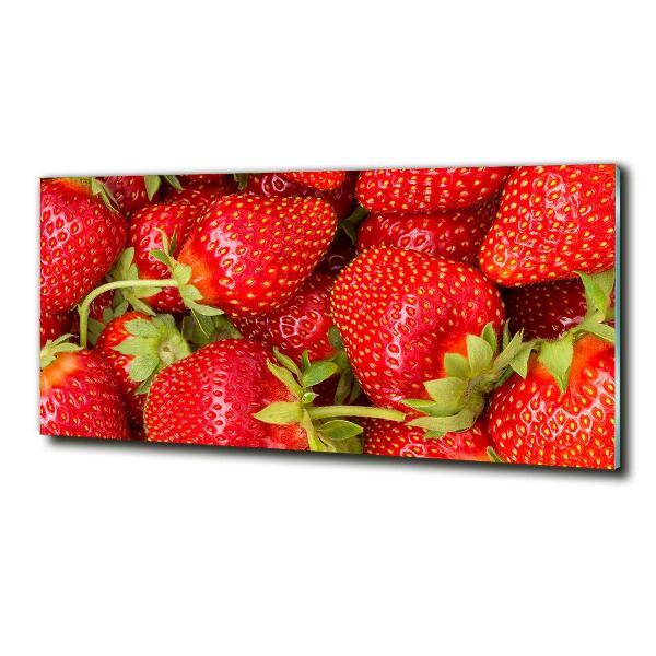 Glass art print Strawberries