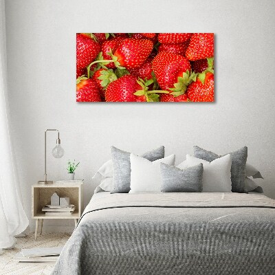 Glass art print Strawberries