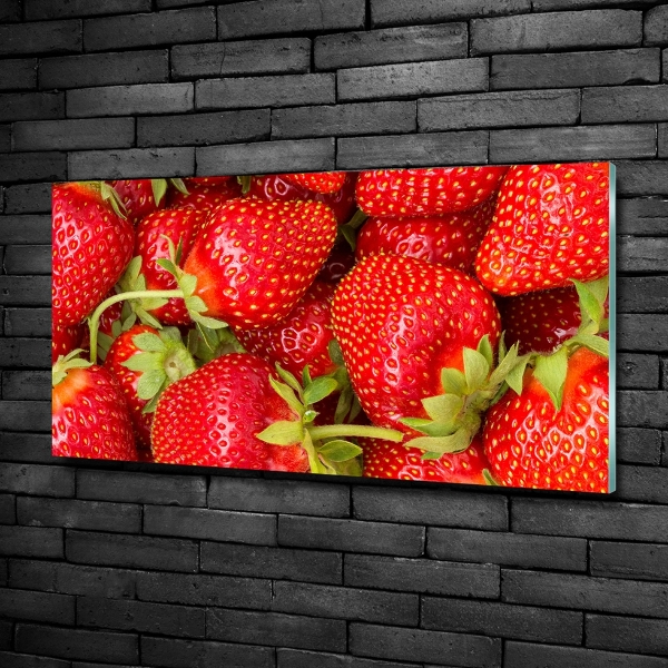 Glass art print Strawberries