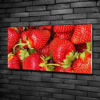 Glass art print Strawberries