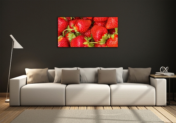 Glass art print Strawberries