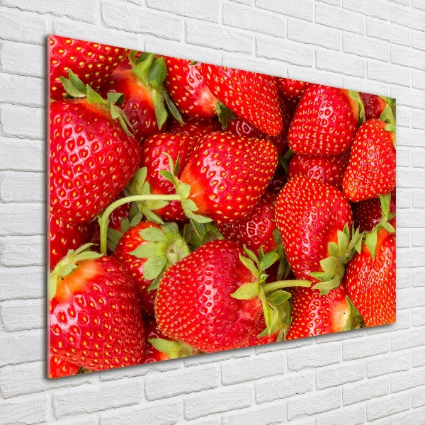 Glass art print Strawberries