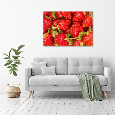 Glass art print Strawberries