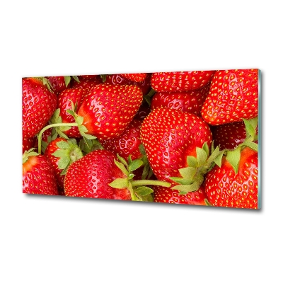 Glass art print Strawberries