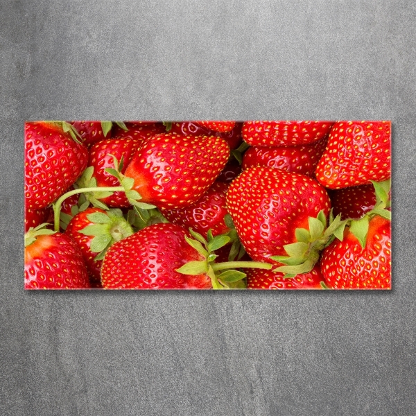 Glass art print Strawberries