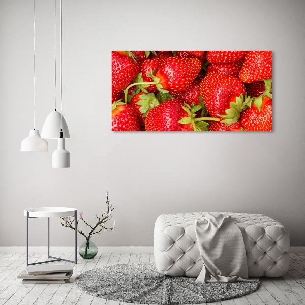 Glass art print Strawberries