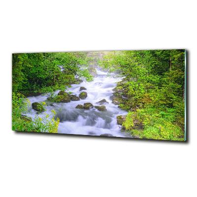 Glass art picture Mountain river