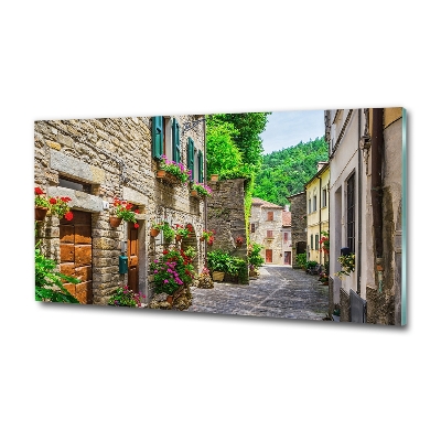 Glass wall art Charming street