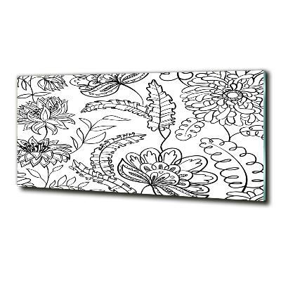 Glass wall art Floral pattern