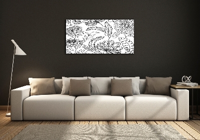 Glass wall art Floral pattern