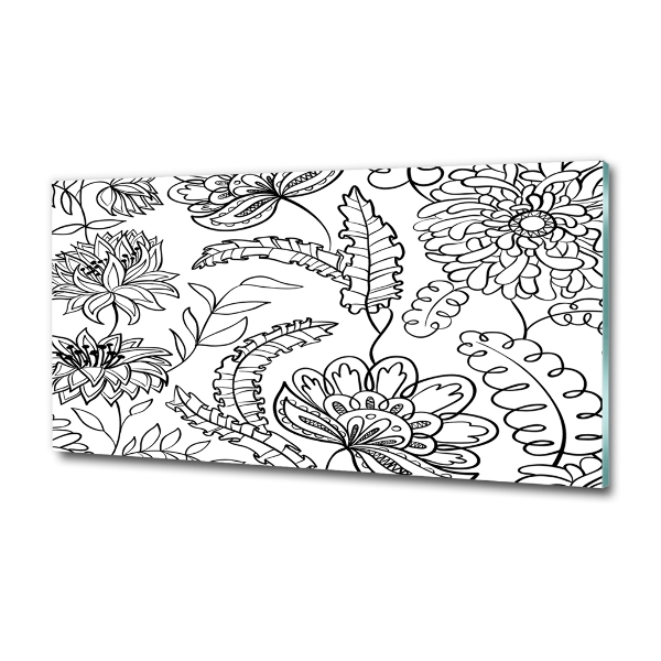 Glass wall art Floral pattern