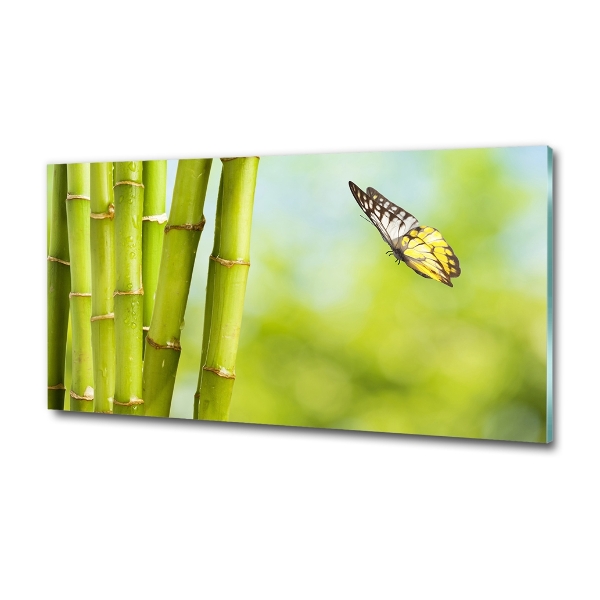 Wall art on glass Bamboo and butterfly