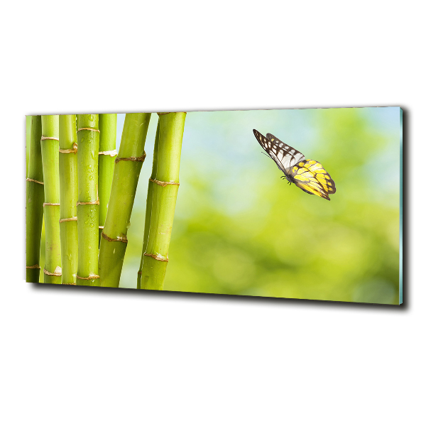 Wall art on glass Bamboo and butterfly