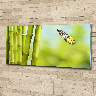 Wall art on glass Bamboo and butterfly