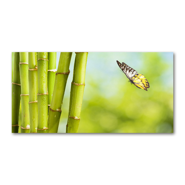 Wall art on glass Bamboo and butterfly