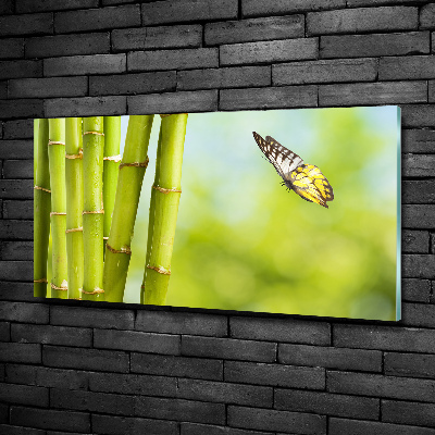 Wall art on glass Bamboo and butterfly