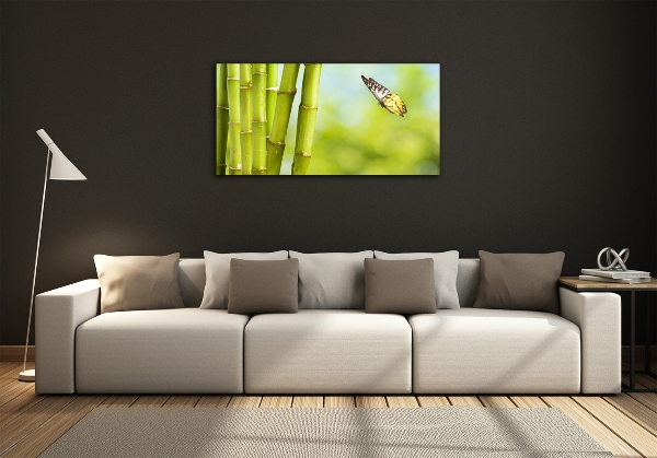 Wall art on glass Bamboo and butterfly