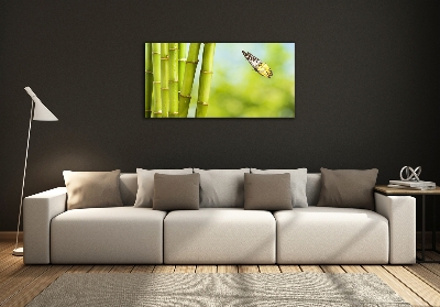 Wall art on glass Bamboo and butterfly