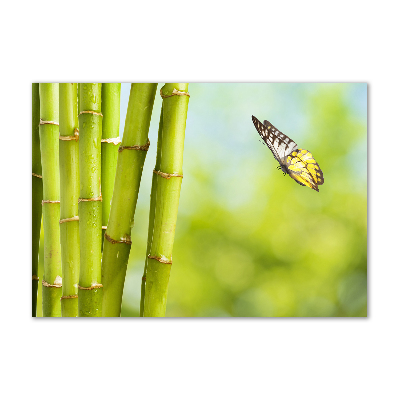 Wall art on glass Bamboo and butterfly