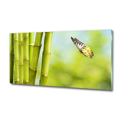 Wall art on glass Bamboo and butterfly