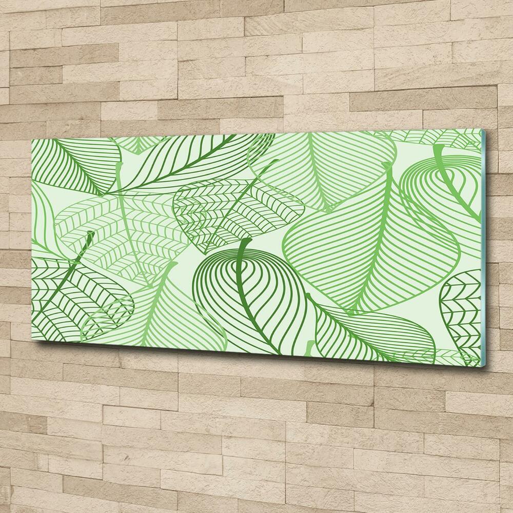 Glass wall art Pattern leaves