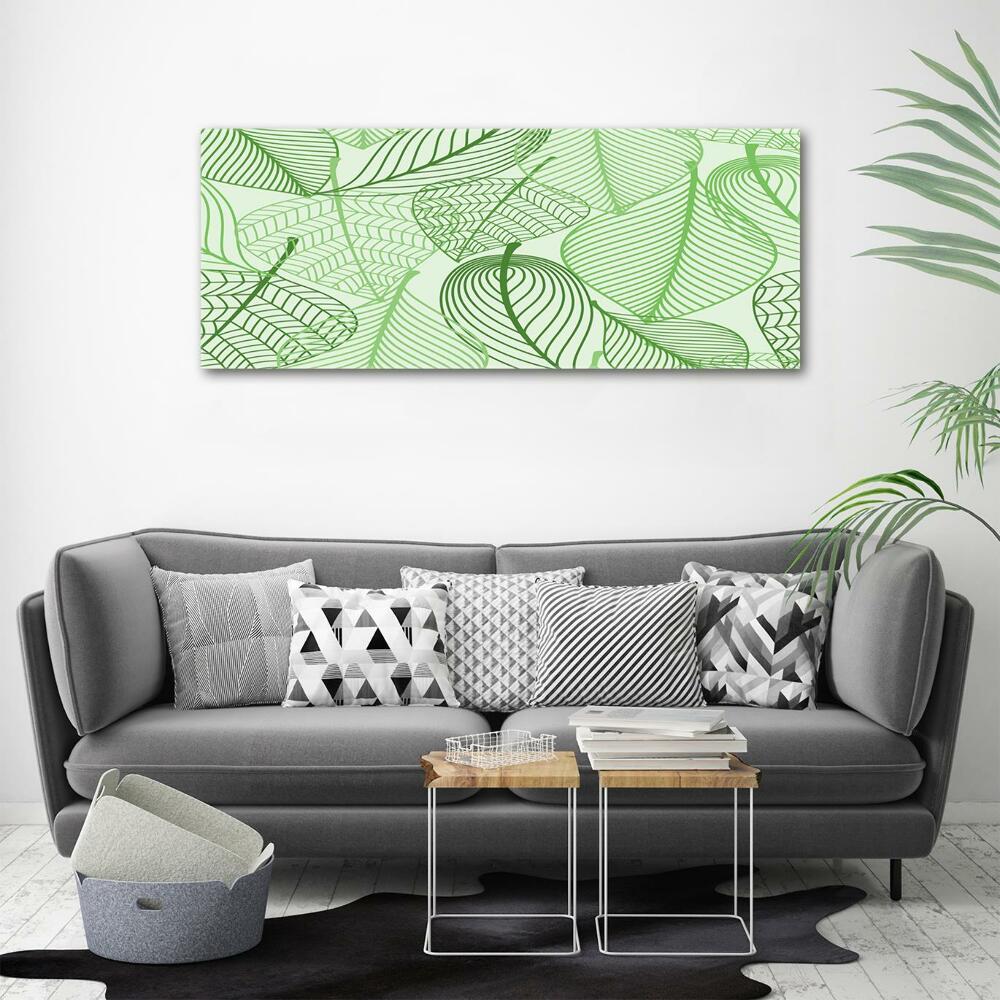 Glass wall art Pattern leaves