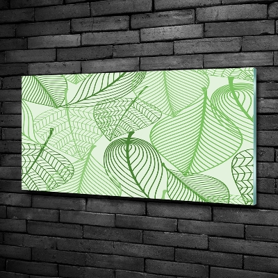 Glass wall art Pattern leaves