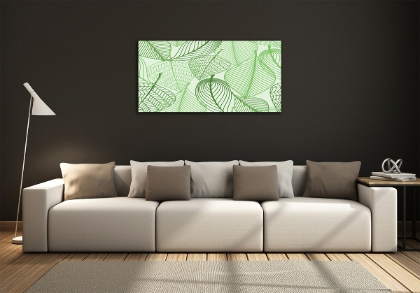 Glass wall art Pattern leaves