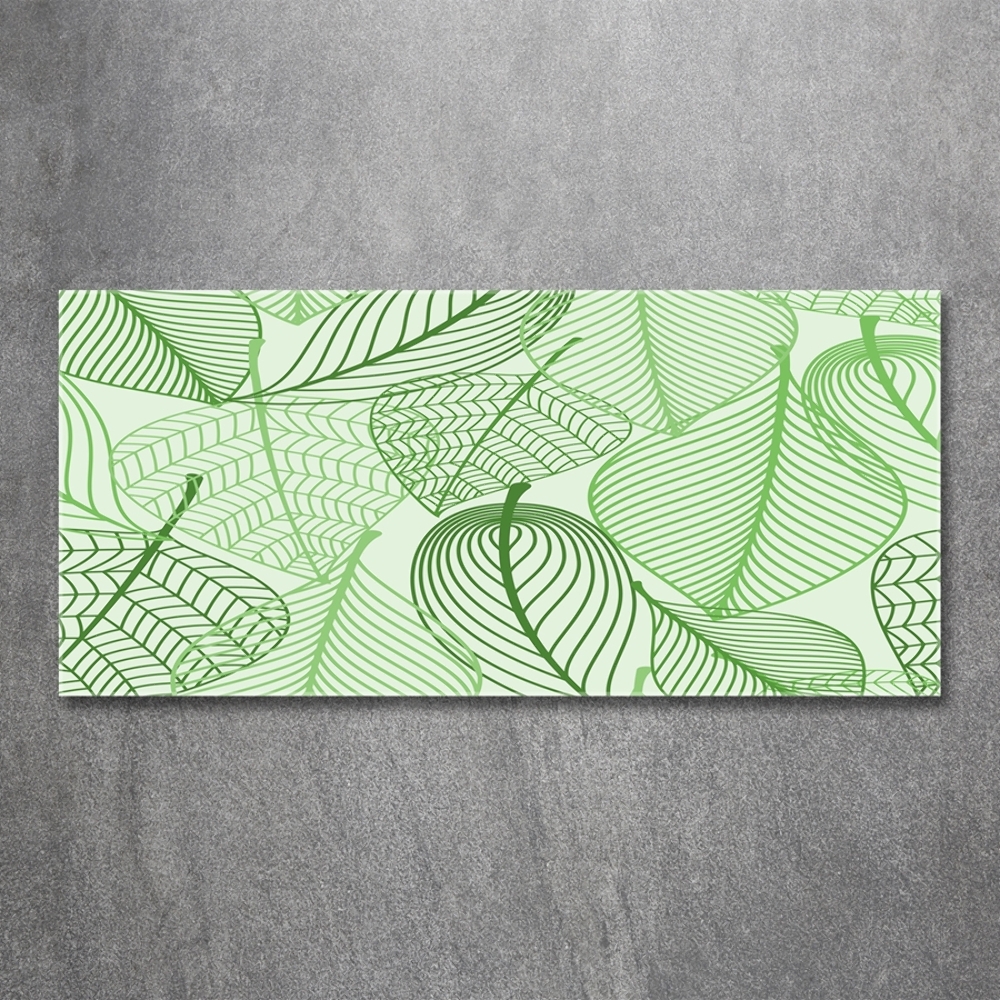 Glass wall art Pattern leaves