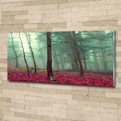 Glass wall art Autumn leaves