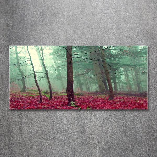 Glass wall art Autumn leaves